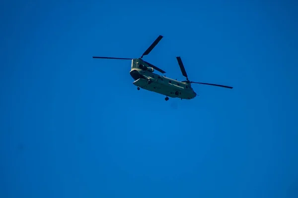 Paphos Chipre Março 2020 Vista Helicóptero Exército Voando Céu Chipre — Fotografia de Stock