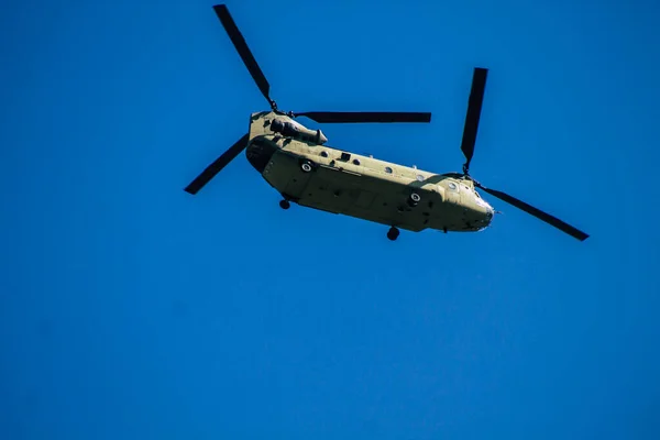 Paphos Zypern März 2020 Blick Auf Einen Armeehubschrauber Himmel Von — Stockfoto