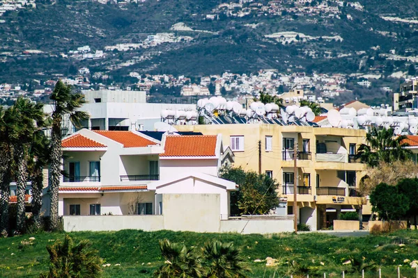 Paphos Cyprus March 2020 View Facade Building Streets Paphos Afternoon — Stock Photo, Image