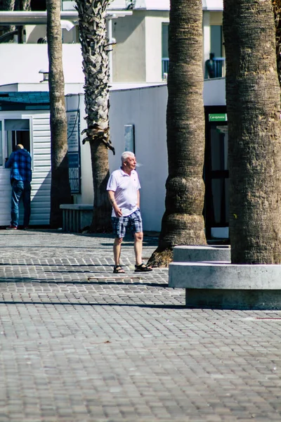 Paphos Cyprus March 2020 View Unidentified Tourist Walking Streets Paphos — Stock Photo, Image