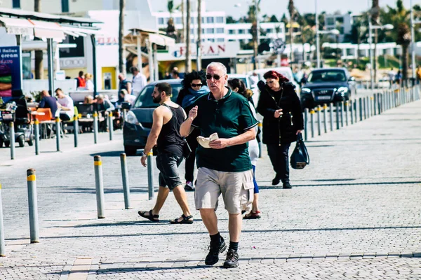 Paphos Chipre Março 2020 Vista Passeios Turísticos Não Identificados Nas — Fotografia de Stock