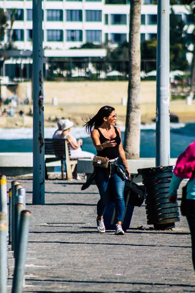 Paphos Chipre Marzo 2020 Vista Turista Identificado Caminando Por Las —  Fotos de Stock