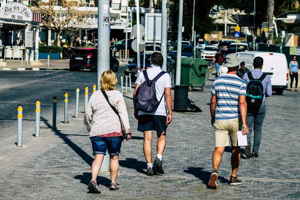 Paphos Cyprus March 2020 View Unidentified Tourist Walking Streets Paphos — Stock Photo, Image