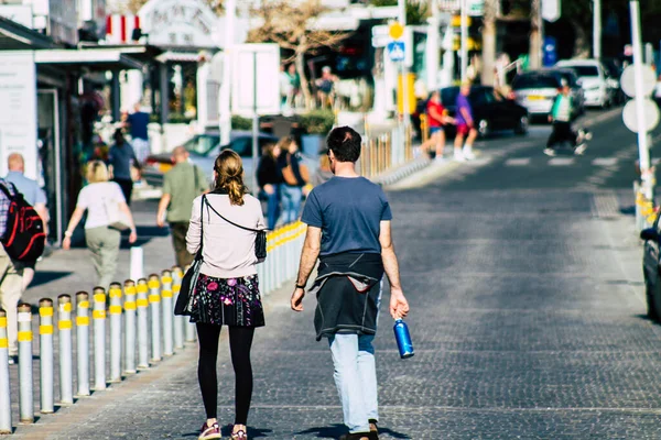 Пафос Кипр Марта 2020 Вид Неизвестного Туриста Идущего Улицам Пафоса — стоковое фото