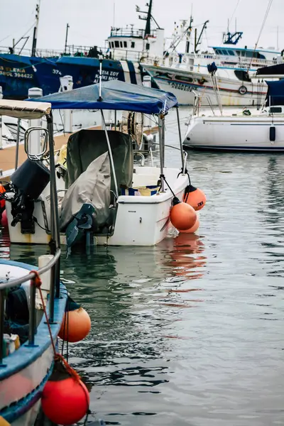 Limassol Kypr Březen 2020 Pohled Lodě Zakotvené Přístavu Limassol Odpoledních — Stock fotografie