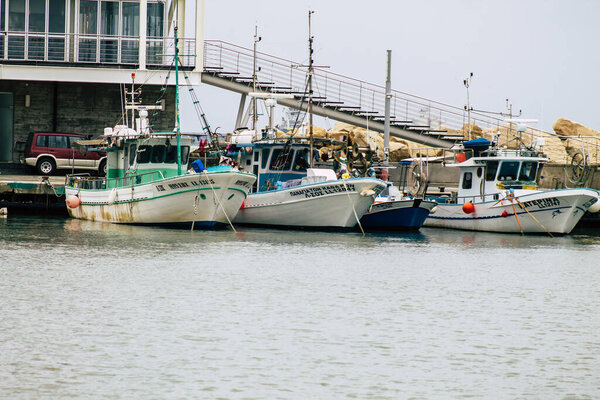 Limassol Cyprus March 13, 2020 View of boats moored in the marina of Limassol in the afternoon