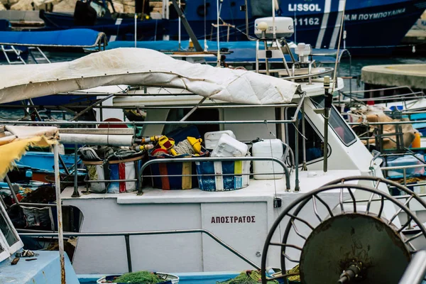 Limassol Chipre Março 2020 Vista Barcos Atracados Marina Limassol Tarde — Fotografia de Stock
