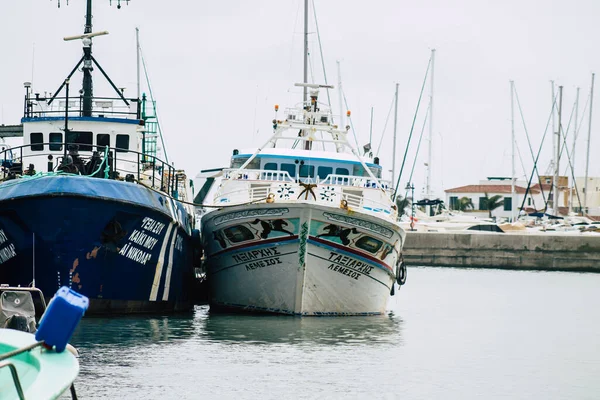 Limassol Cyprus March 2020 View Boats Moored Marina Limassol Afternoon — стокове фото