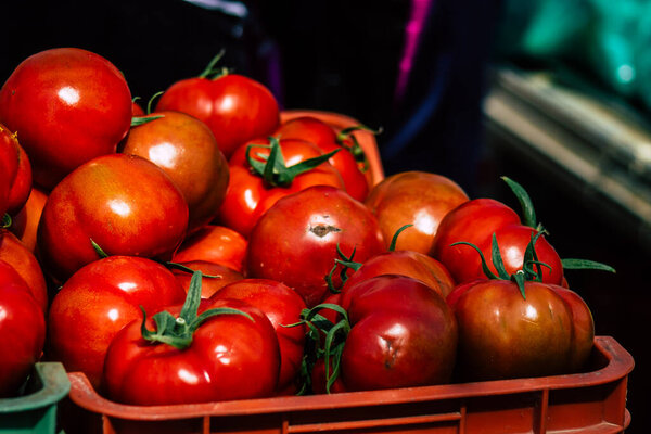 Limassol Cyprus March 14, 2020 View of various vegetables sold at the market of Limassol in the morning