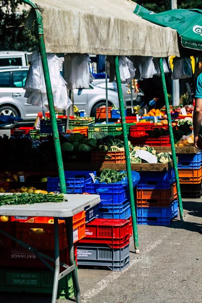 Limassol Cypern Mars 2020 Olika Grönsaker Som Säljs Marknaden Limassol — Stockfoto