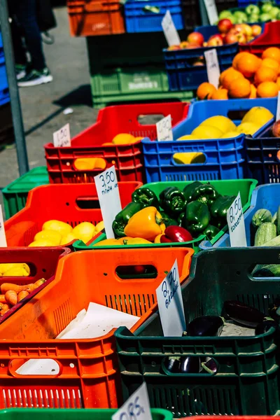 Limassol Chipre Março 2020 Vista Vários Vegetais Vendidos Mercado Limassol — Fotografia de Stock