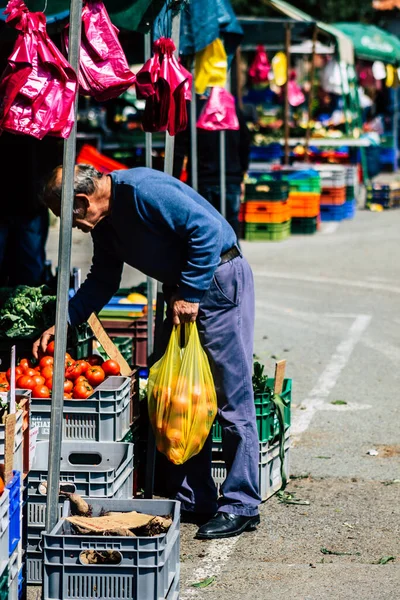 Лимассол Кипр Марта 2020 Вид Неизвестных Людей Делающих Покупки Рынке — стоковое фото