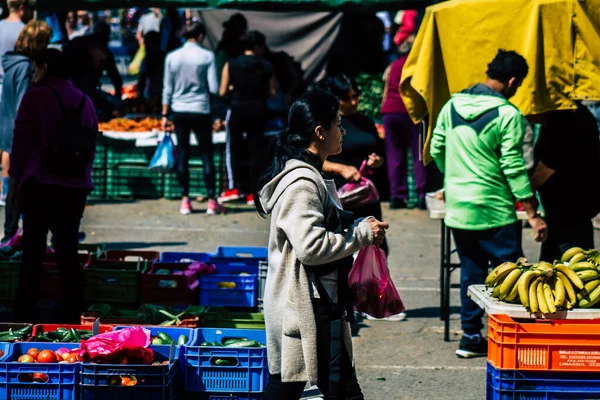 Limassol Chipre Marzo 2020 Vista Una Gente Identificada Comprando Mercado — Foto de Stock