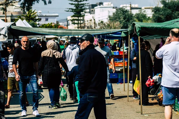 Λεμεσός Κύπρος Μαρτίου 2020 Άποψη Αγνώστου Ταυτότητας Ανθρώπων Που Ψωνίζουν — Φωτογραφία Αρχείου