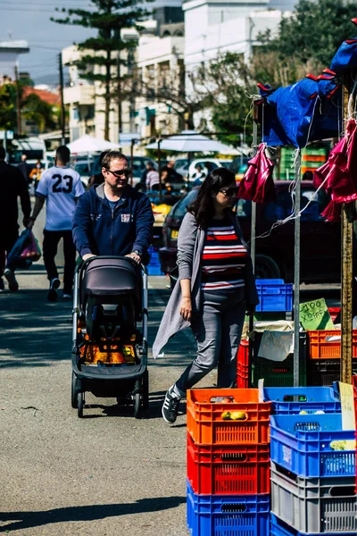 Limassol Chipre Marzo 2020 Vista Una Gente Identificada Comprando Mercado — Foto de Stock