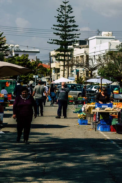 Limassol Кіпр Березня 2020 Вид Неідентифікованих Людей Покупки Ринку Лімасолу — стокове фото