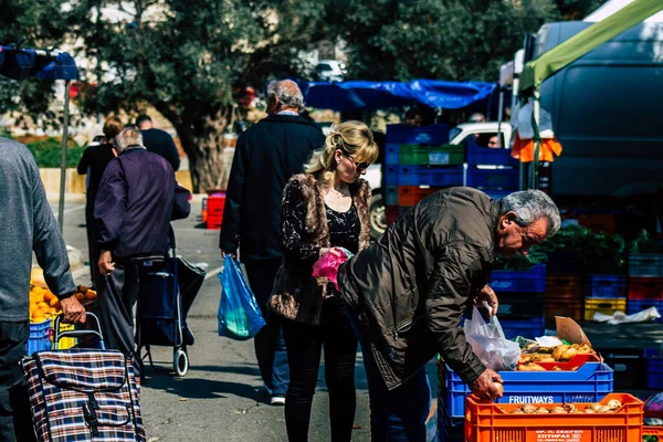 Limassol Cypern Mars 2020 Utsikt Över Oidentifierad Människor Shopping Marknaden — Stockfoto