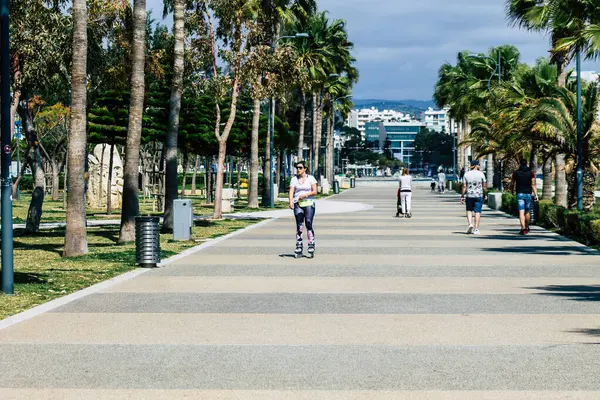 Limassol Chipre Marzo 2020 Vista Pueblo Identificado Sin Máscara Facial — Foto de Stock