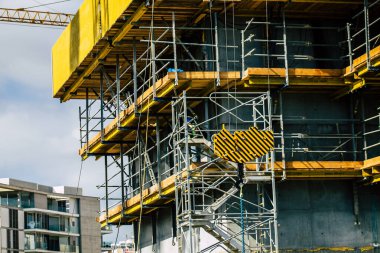 Limasol Kıbrıs Rum Kesimi 16 Mart 2020 Limasol kentinde inşa halindeki yeni bir binanın manzarası