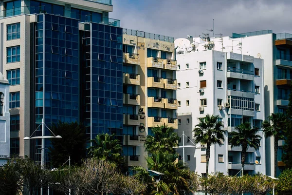 Limassol Chipre Março 2020 Vista Uma Fachada Edifício Nas Ruas — Fotografia de Stock