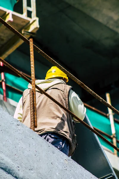 Limassol Chipre Marzo 2020 Vista Personas Identificadas Trabajando Nuevo Edificio — Foto de Stock