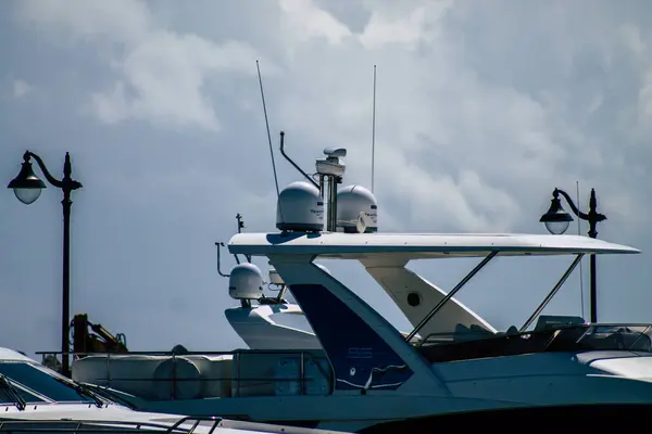 Limassol Cyprus March 2020 Closeup Boats Moored Marina Limassol Afternoon — Stock Photo, Image