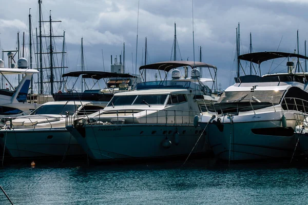 Limassol Zypern März 2020 Nahaufnahme Der Boote Die Nachmittag Der — Stockfoto