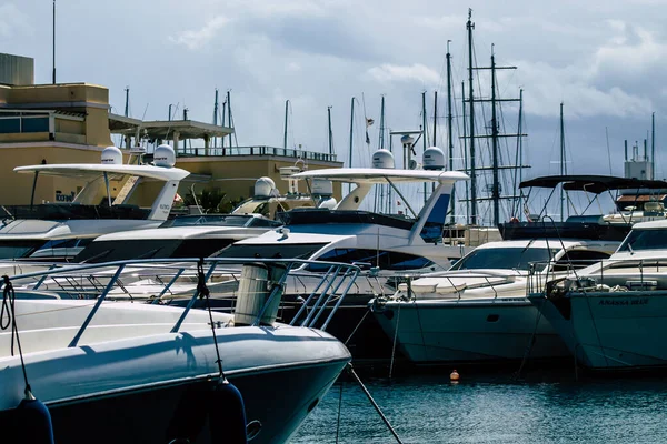 Limassol Кіпр Березня 2020 Закриття Човнів Пришвартовано Пристані Лімасолі Після — стокове фото