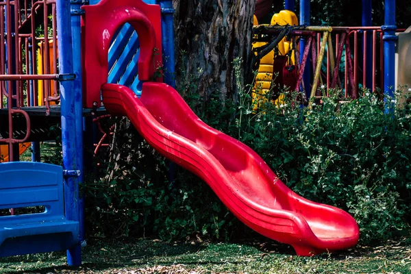 Limassol Zypern März 2020 Blick Auf Einen Spielplatz Ohne Kinder — Stockfoto