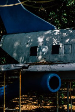 Limasol Kıbrıs Rum Kesimi 20 Mart 2020 Limasol kentinde Coronavirus salgını nedeniyle çocuksuz bir oyun parkı manzarası