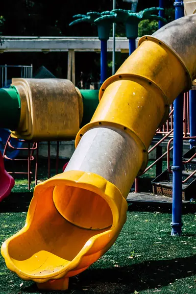 Limassol Zypern März 2020 Blick Auf Einen Spielplatz Ohne Kinder — Stockfoto