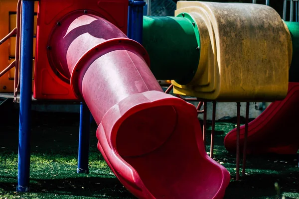 Limassol Zypern März 2020 Blick Auf Einen Spielplatz Ohne Kinder — Stockfoto