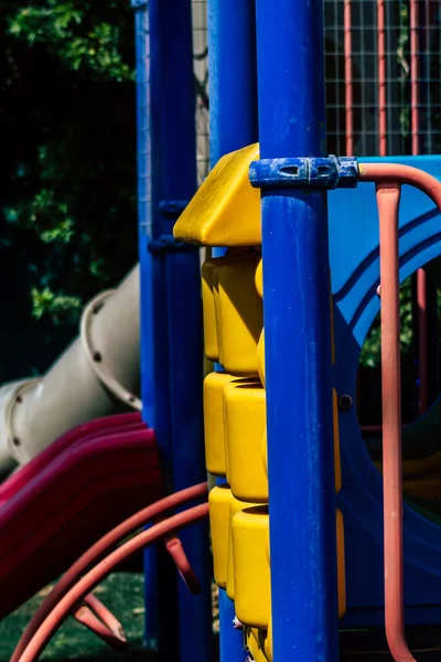 Limassol Cyprus March 2020 View Playground Any Children Due Epidemic — Stock Photo, Image