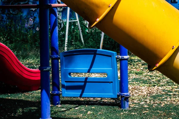 Limassol Zypern März 2020 Blick Auf Einen Spielplatz Ohne Kinder — Stockfoto