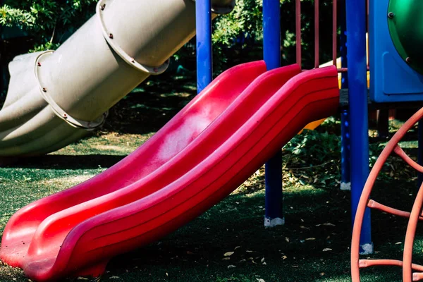 Limassol Cyprus March 2020 View Playground Any Children Due Epidemic — Stock Photo, Image