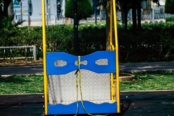Limassol Cyprus March 2020 View Playground Any Children Due Epidemic — Stock Photo, Image