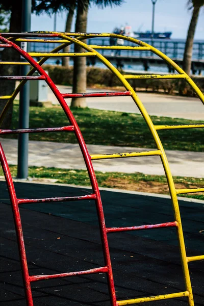 Limassol Zypern März 2020 Blick Auf Einen Spielplatz Ohne Kinder — Stockfoto