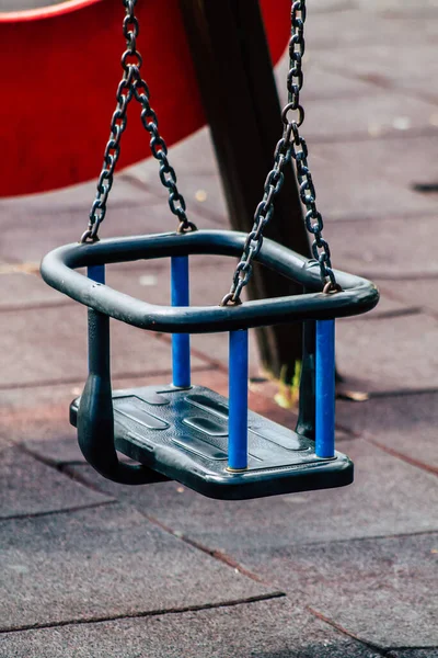 Limassol Zypern März 2020 Blick Auf Einen Spielplatz Ohne Kinder — Stockfoto