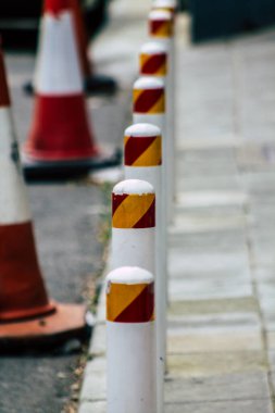 Limasol Kıbrıs Rum Kesimi 20 Mart 2020 Limasol kentinde sokak tabelasının görüntüsü