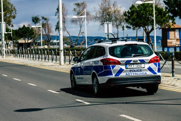 Limassol Cipro Marzo 2020 Veduta Una Tradizionale Auto Della Polizia — Foto Stock