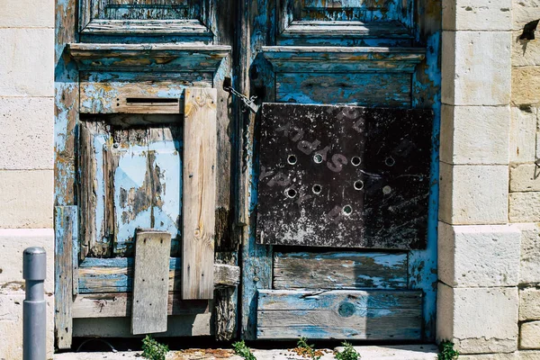 Limassol Chipre Março 2020 Vista Uma Fachada Uma Antiga Casa — Fotografia de Stock