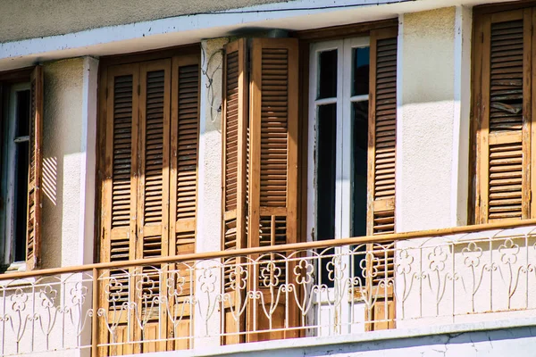 Limassol Chipre Março 2020 Vista Uma Fachada Uma Antiga Casa — Fotografia de Stock