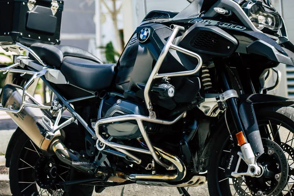 Limassol Chipre Março 2020 Vista Uma Motocicleta Bmw Estacionada Nas — Fotografia de Stock
