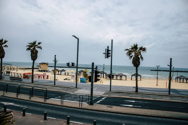 Tel Aviv Israel March 2020 View Completely Empty Streets Tel — Stock Photo, Image