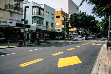 Tel Aviv İsrail 27 Mart 2020 Coronavirus 'un yayılmasını önlemek için halkın karantinası sırasında Tel Aviv' in boş sokaklarının görüntüsü