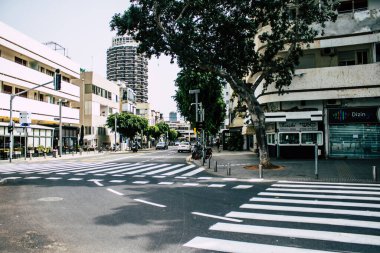 Tel Aviv İsrail 27 Mart 2020 Coronavirus 'un yayılmasını önlemek için halkın karantinası sırasında Tel Aviv' in boş sokaklarının görüntüsü
