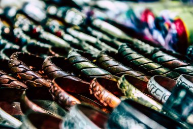 Kathmandu Nepal Eylül 01, 2018 Kathmandu sokaklarında satılan dekoratif nesnelerin kapatılması