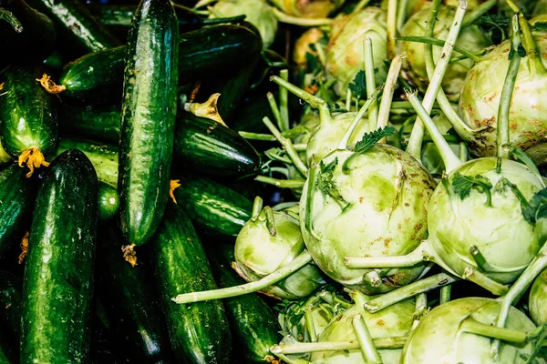 2017 Jerusalem Israel 2018 Closeup Various Vegetables Sold Mahane Yehuda — 스톡 사진