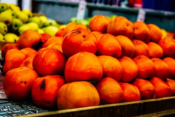 Jerusalem Israel Srpen 2018 Detailní Záběr Různé Ovoce Prodávané Trhu — Stock fotografie