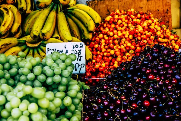 Jerusalém Israel Agosto 2018 Fechar Várias Frutas Vendidas Mercado Mahane — Fotografia de Stock
